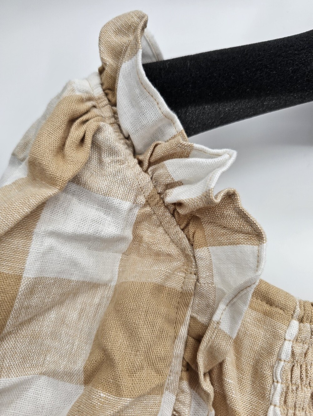 Plaid Top Large Linen Blend NWT - Picture 6 of 15